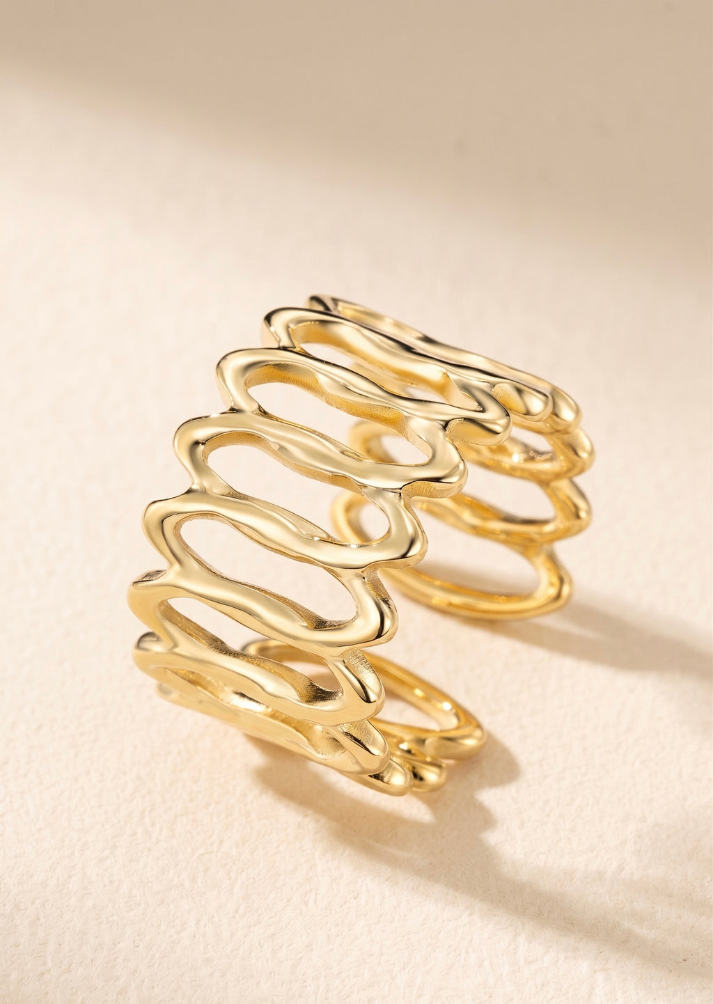 Bague mailles texturées en acier inoxydable 424AQ140