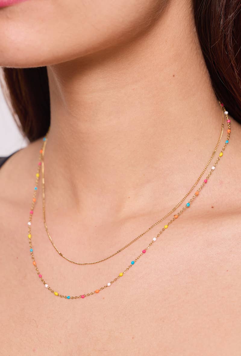 Collier double coloré