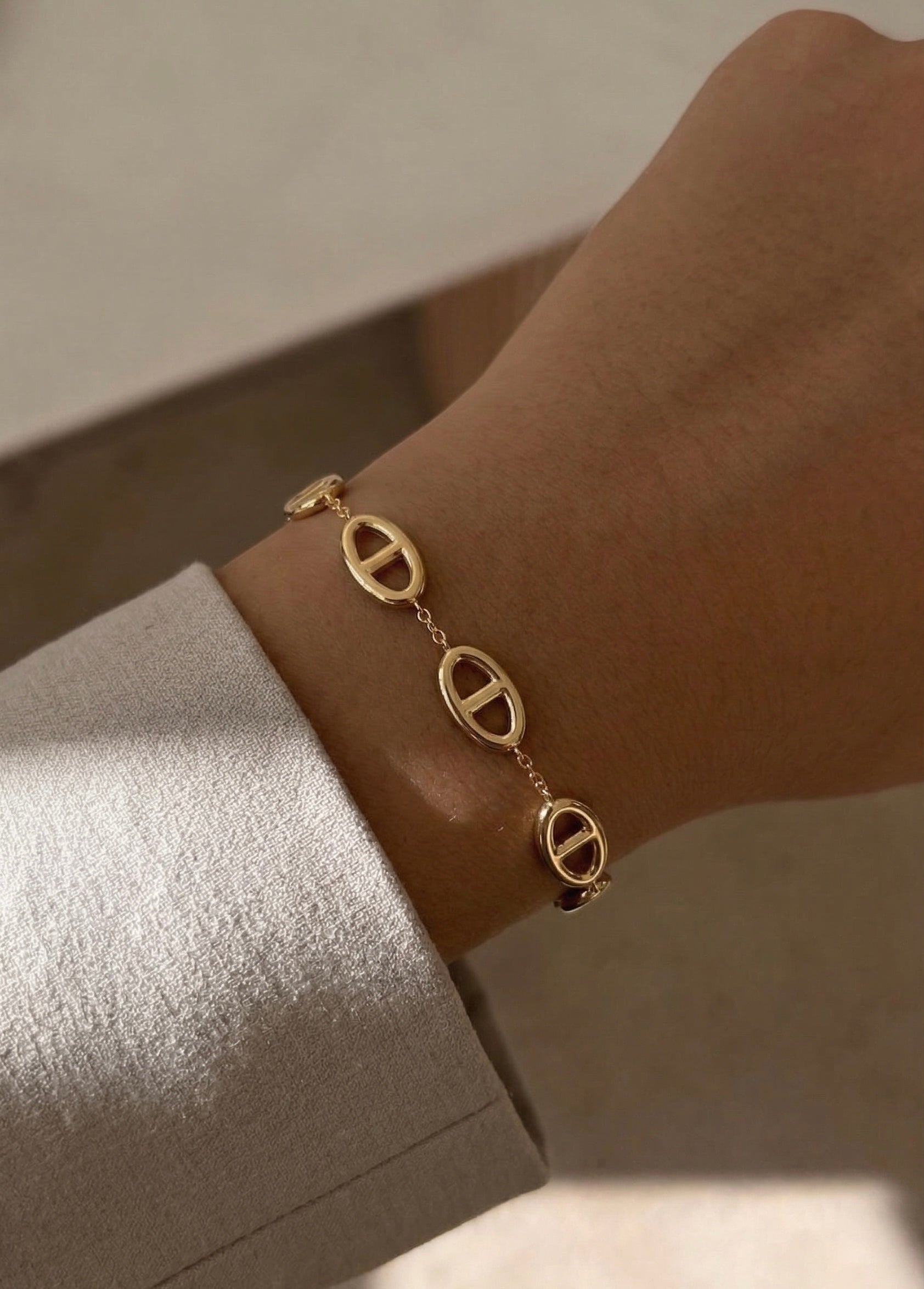 Bracelet à maillons ovales en acier inoxydable