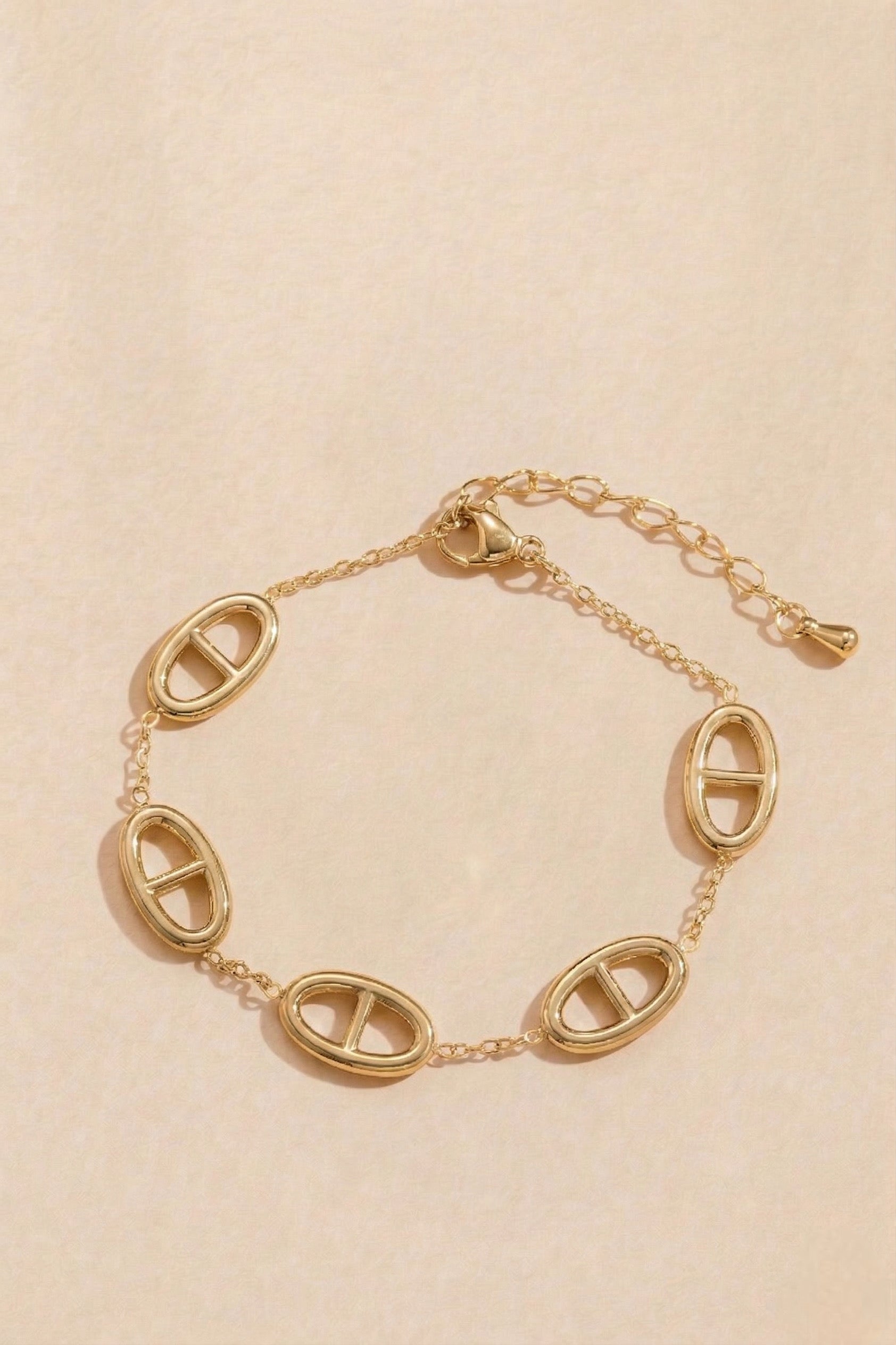 Bracelet à maillons ovales en acier inoxydable