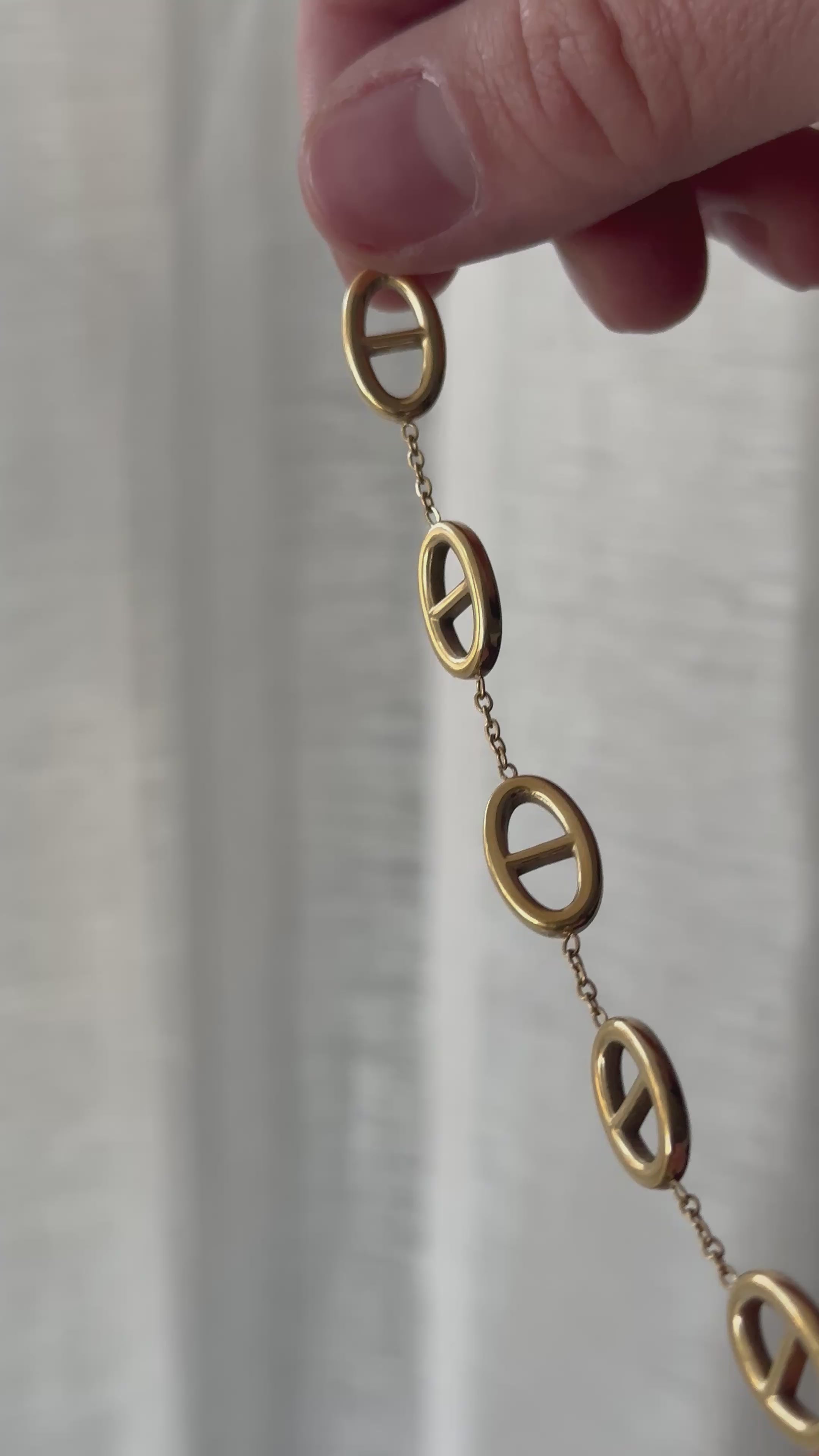 Bracelet à maillons ovales en acier inoxydable